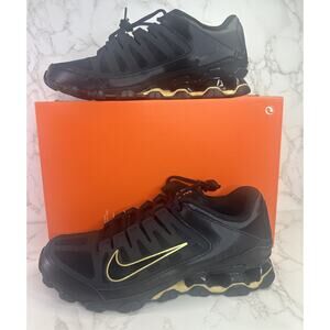 Nike Reax 8 TR Mesh Men's Size 11.5 Black Gold Running Training Shoes 621716-020
